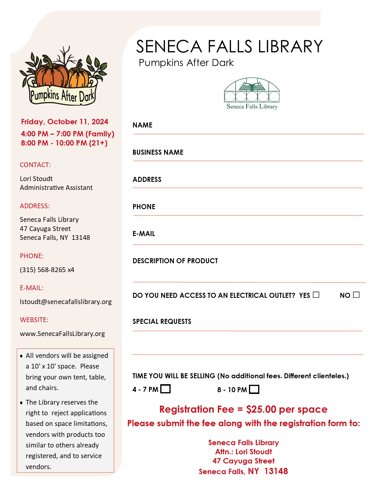 pumpkins after dark vendor registration