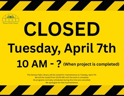 Library Closed on Tuesday, April 7th