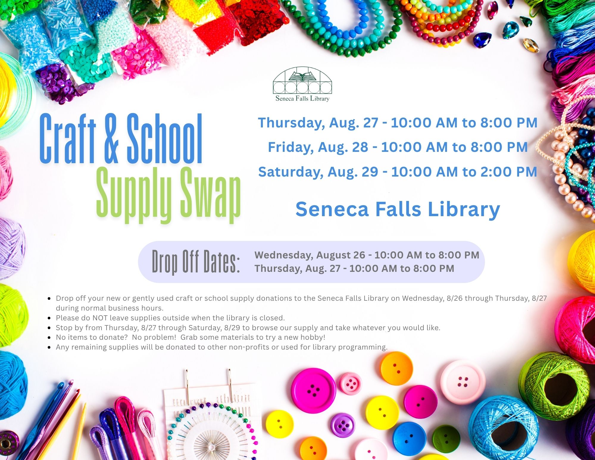 craft and school supply swap
